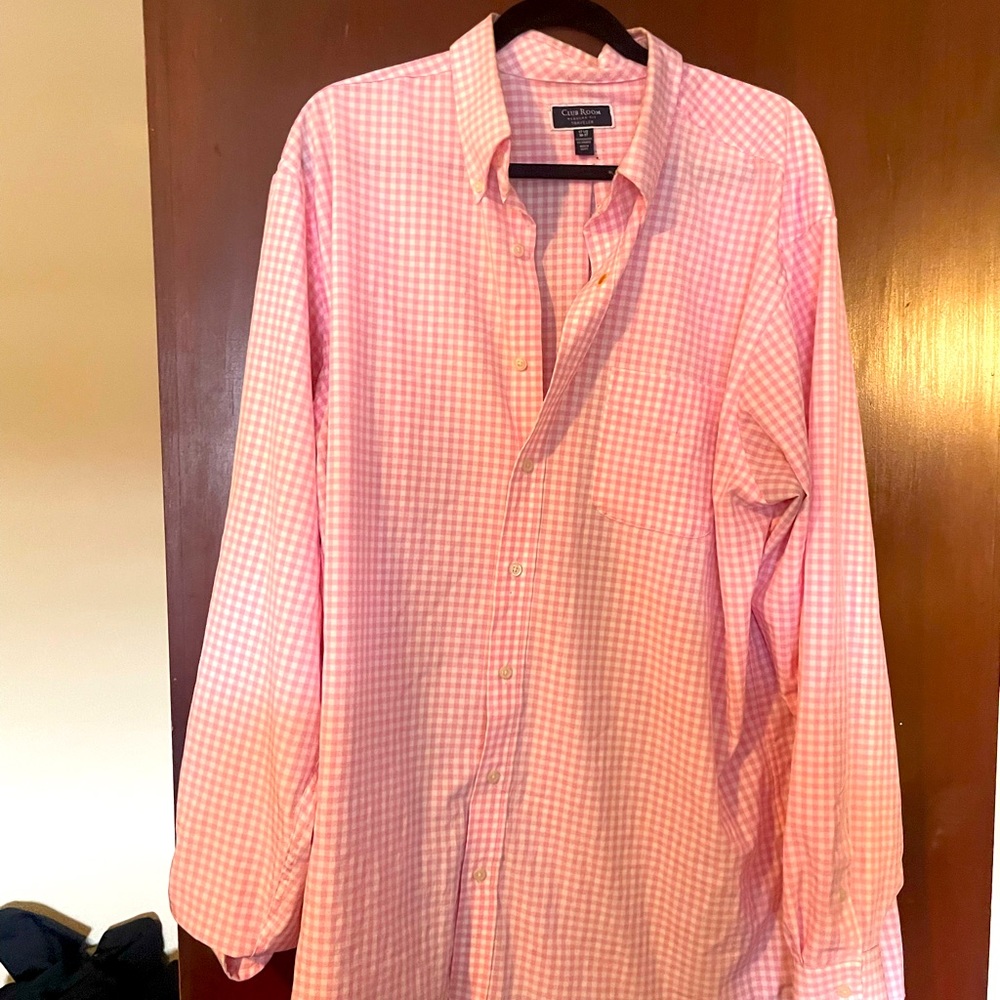 Classic Pink Gingham Check Button-Down Shirt
